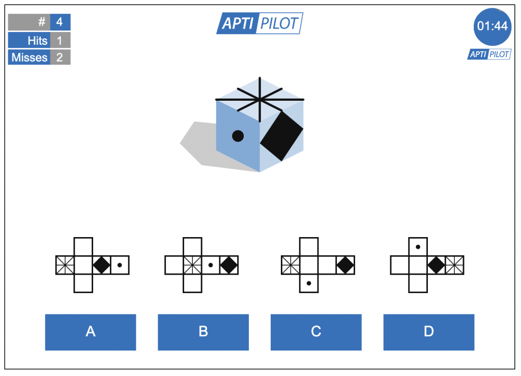 aptitude test spatial reasoning 2d 3d cube net